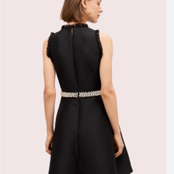 kate spade pearl crystal black mikado dress size 8 like new no tags - Picture 2 of 15